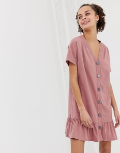 Платье мини на пуговицах ASOS DESIGN - Розовый