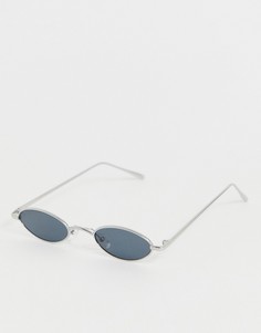 Солнцезащитные очки в металлической овальной оправе PrettyLittleThing - Черный