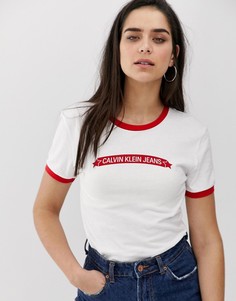 Футболка с логотипом Calvin Klein Jeans - Белый