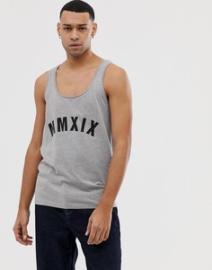Майка с принтом римских цифр ASOS DESIGN - Серый