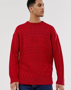 Красный джемпер с круглым вырезом и вышивкой USA New Look - Красный