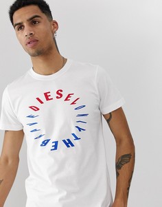 Белая футболка с логотипом Diesel T-Diego-Y2 - Белый