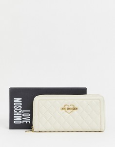 Стеганый кошелек цвета слоновой кости Love Moschino - Кремовый