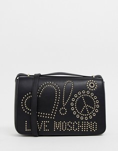 Сумка на плечо с заклепками Love Moschino - Черный