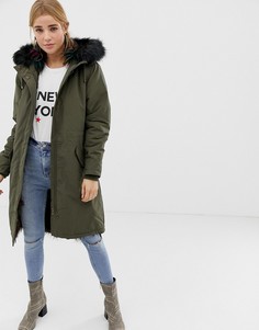 Парка с подкладкой из искусственного меха New Look - Зеленый