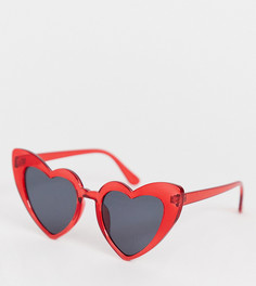Красные солнцезащитные очки в оправе в форме сердец Glamorous - Красный