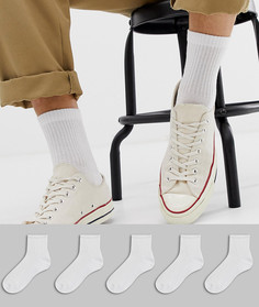 Набор белых спортивных коротких носков ASOS DESIGN - 5 шт. - Белый