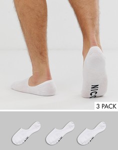 Набор из 3 пар белых низких носков Nicce - Белый