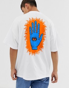 Oversize-футболка с пальмовым принтом ASOS DESIGN - Белый