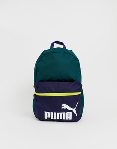 Зеленый рюкзак в стиле колор блок Puma Phase - Зеленый