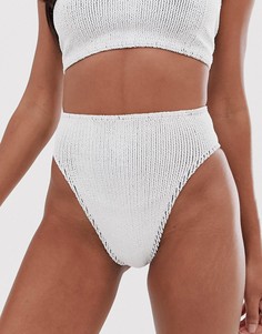 Черно-белые трусы бикини с завышенной талией ASOS DESIGN mix and match - Мульти