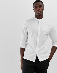 Длинная белая рубашка с рукавами-кимоно и воротником на пуговице Jack & Jones Premium - Белый