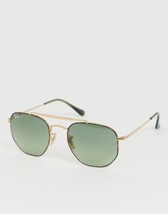 Солнцезащитные очки-авиаторы с двойной планкой Ray-Ban 0RB3648 - Черный