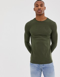 Обтягивающий лонгслив цвета хаки River Island - Зеленый