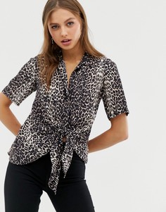 Рубашка с леопардовым принтом AllSaints - Черный