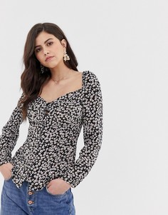 Блузка на пуговицах с квадратным вырезом Vila - Мульти