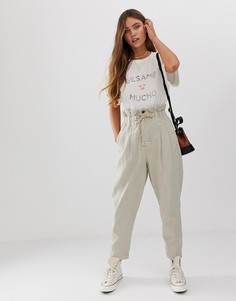 Брюки со складками Free People - Кремовый