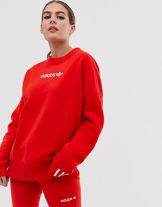Красный флисовый свитшот adidas Originals - Красный