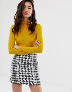 Желтый топ с высоким воротником River Island - Желтый