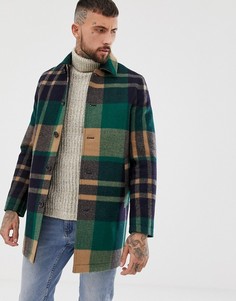 Зеленое пальто в клетку ASOS DESIGN - Зеленый