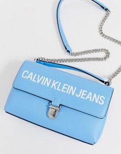 Сумка сэтчел с цепочкой Calvin Klein Jeans - Синий