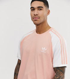 Розовая футболка с тремя полосками adidas Originals - Розовый
