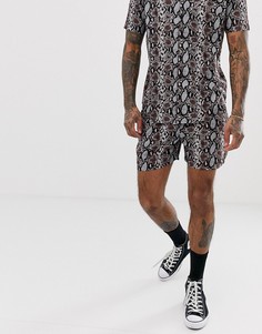 Комбинируемые шорты со змеиным принтом Another Influence - Черный