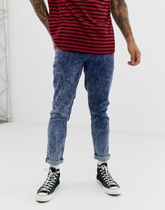 Синие джинсы слим с эффектом кислотной стирки ASOS DESIGN - Синий