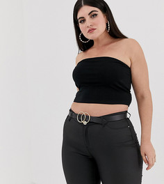 Черный укороченный топ-бандо ASOS DESIGN Curve - Черный