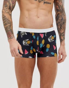 Боксеры-брифы с принтом в виде котов и фруктов ASOS DESIGN - Мульти