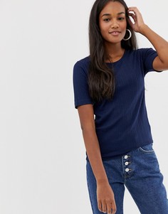 Футболка в рубчик Brave Soul valerie - Синий