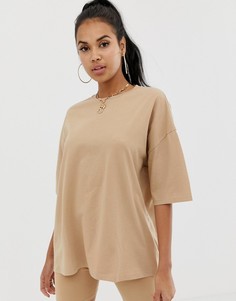 Oversize-футболка песочного цвета с выбеленным эффектом ASOS DESIGN - Розовый