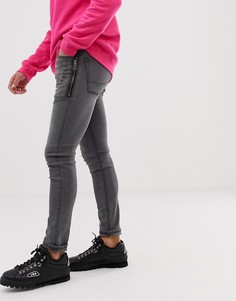 Черные джинсы скинни с молниями ASOS DESIGN - Черный