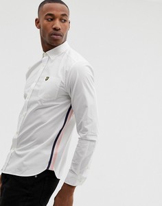 Белая рубашка с длинными рукавами и полосками по бокам Lyle & Scott - Белый