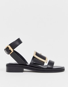 Кожаные сандалии ASOS DESIGN Forever - Черный