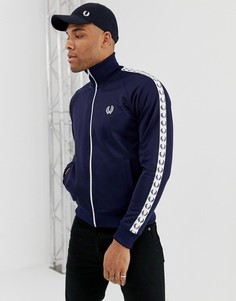 Темно-синяя спортивная куртка с отделкой лентой Fred Perry - Темно-синий