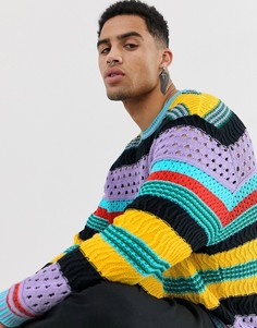 Трикотажный oversize-джемпер с полосками ASOS DESIGN - Мульти