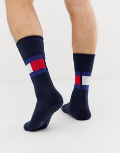 Темно-синие носки с логотипом-флагом Tommy Hilfiger - Темно-синий