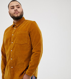 Вельветовая рубашка классического кроя горчичного цвета ASOS DESIGN Plus - Желтый
