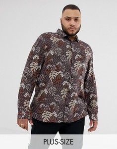 Красная приталенная рубашка с цветочным принтом River Island Big & Tall - Красный
