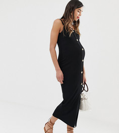 Платье макси в рубчик ASOS DESIGN Maternity - Черный