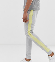 Серые облегающие джоггеры с полосками по бокам ASOS DESIGN Tall - Серый