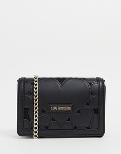 Сумка на плечо с ремешком-цепочкой Love Moschino - Черный