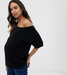 Черная футболка с открытыми плечами ASOS DESIGN Maternity - Черный