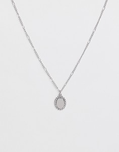 Ожерелье с овальным кристаллом Miss Selfridge - Серебряный