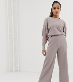 Широкие брюки ASOS DESIGN Petite premium - Бежевый