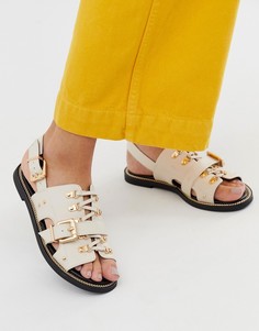 Нюдовые сандалии с пряжками River Island - Бежевый