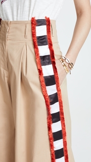 Stella Jean Check Side Stripe Wide Leg Pants