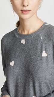 LNA Brushed Hearts Raglan Sweatshirt