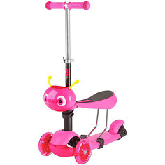 Самокат-кикборд Novatrack Disco-kids трансформер, розовый